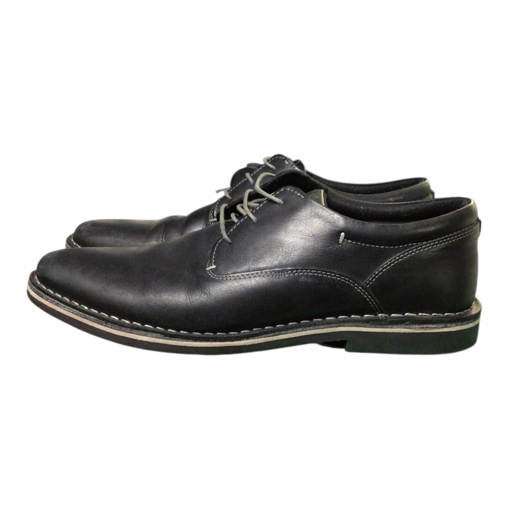 Steve Madden Harpoon Men's Black Leather Lace-Up Dress Shoes Size 11